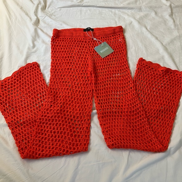 Missguided Pants - SOLD NEW Orange Crochet Festival Pants